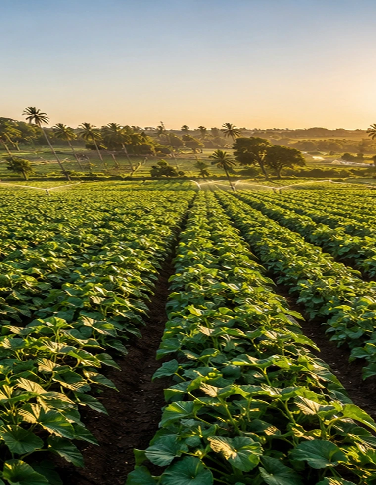 Green agricultural fields representing GIS Agri and Food Systems
