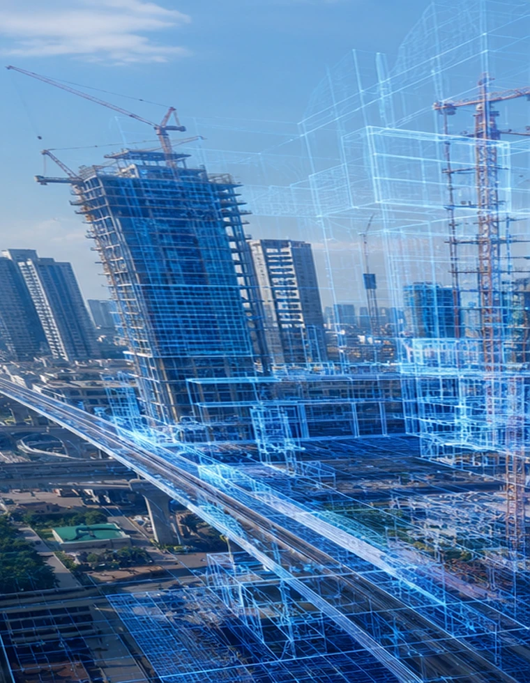 Digitally connected city and built environment representing GIS Digital Engineering